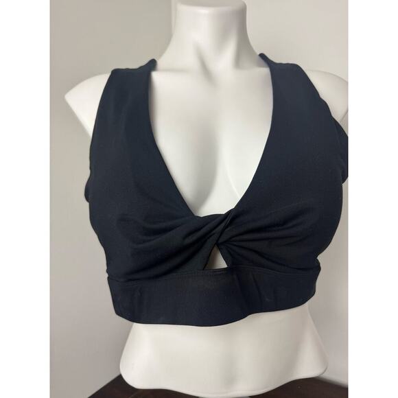 Fabletics Sports Bra w/Twist Front Black 2X NWOT - Picture 1 of 7